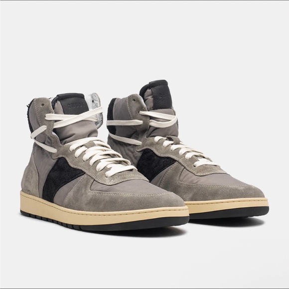 Men's Grey and Black High-Top Sneakers - Picture 1 of 1